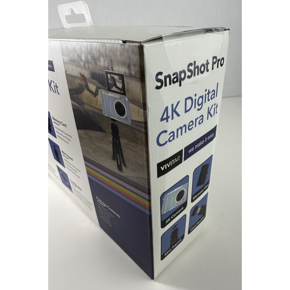New! Blue Vivitar Snapshot Pro 4K Digital Camera Kit Video W/ Flip Out Screen - Picture 5 of 11